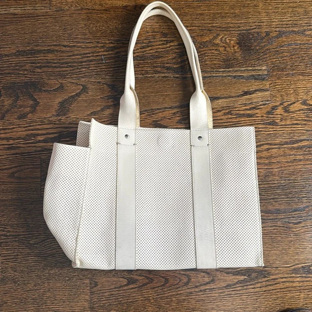 Cream Perforated Tote Bag - Unbranded
